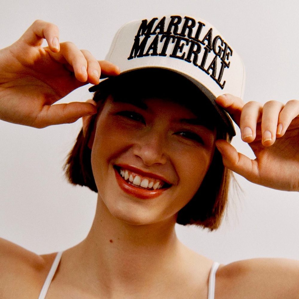BRIDEMERCH Marriage Material Trucker Hat